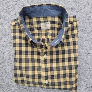 J Crew Button‎ Down Shirt Plaid Yellow Blue Red Mens Size S